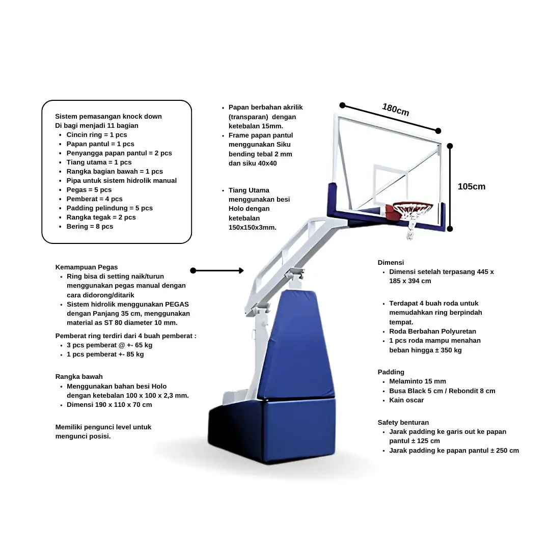 Ring Basket Portable Go-Up Pro Hidrolik Manual (Pegas)